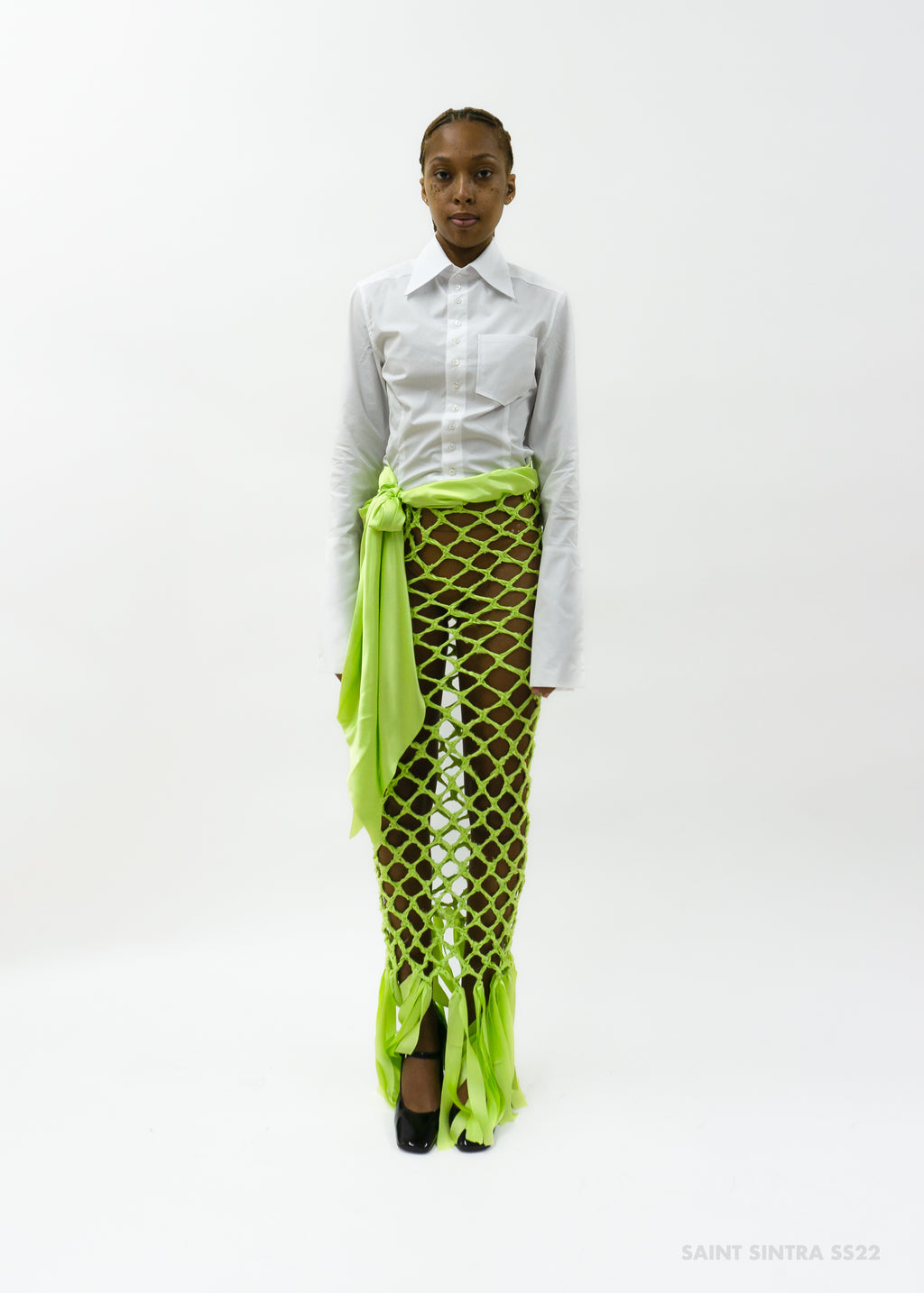 Bias Cut Macrame Pencil Skirt