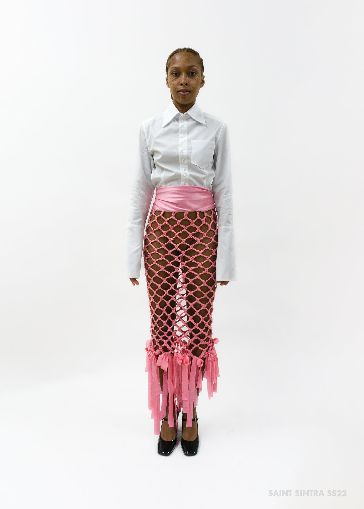 Bias Cut Macrame Pencil Skirt